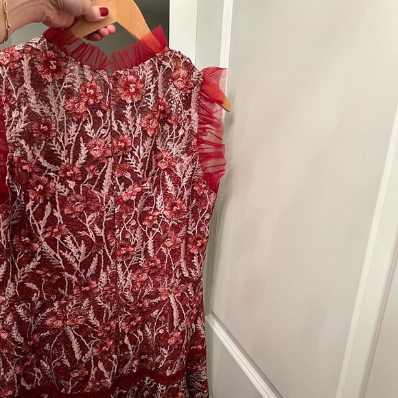 Monique Lhuillier Embroidered Mesh Cocktail Dress - Picture 11 of 15